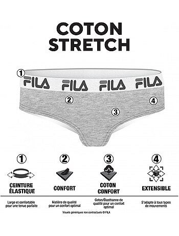 Pack surprise de 3 slips coton femme fila