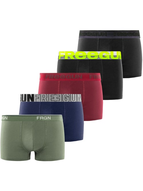 Pack surprise de 5 boxers coton garçon freegun - Kiabi
