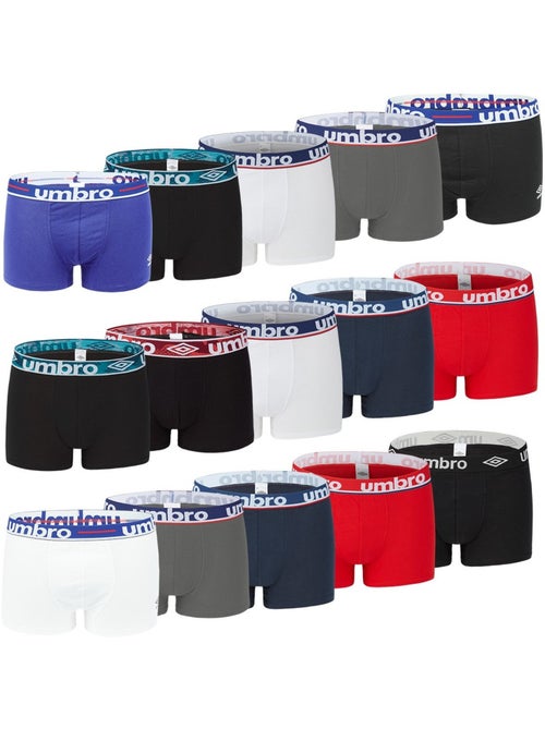 Pack surprise de 5 boxers homme 100% coton umbro - Kiabi