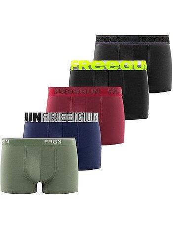 Pack surprise de 5 boxers homme en coton freegun
