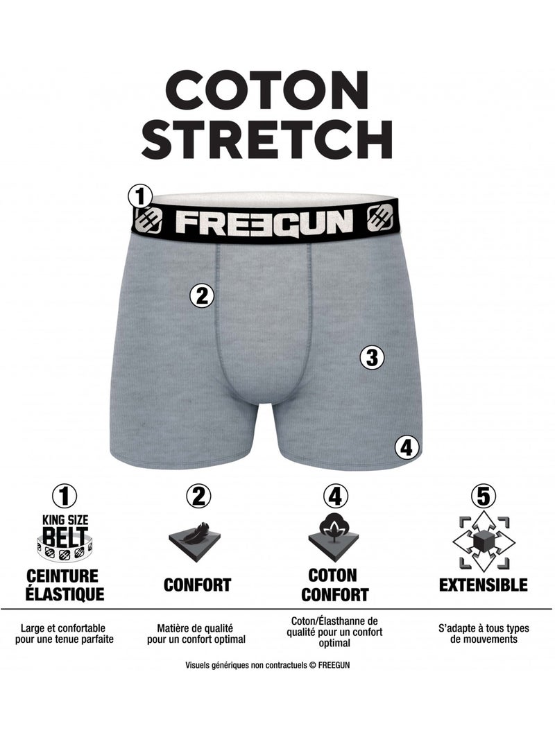 Pack surprise de 5 boxers homme en coton freegun Noir - Kiabi
