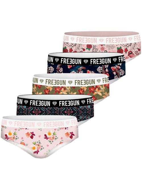 Pack surprise de 5 boxers microfibre femme freegun - Kiabi