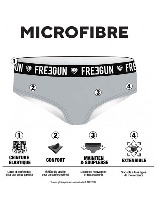 Pack surprise de 5 boxers microfibre femme freegun - Kiabi