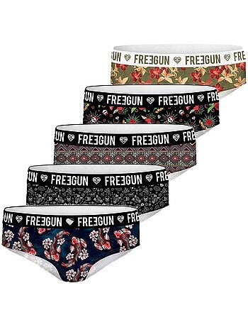 Pack surprise de 5 boxers microfibre fille freegun