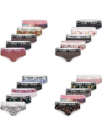 Pack surprise de 5 boxers microfibre fille freegun