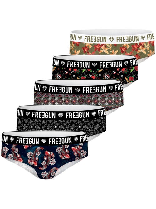 Pack surprise de 5 boxers microfibre fille freegun - Kiabi Pack surprise de 5 boxers microfibre fille freegun - Kiabi