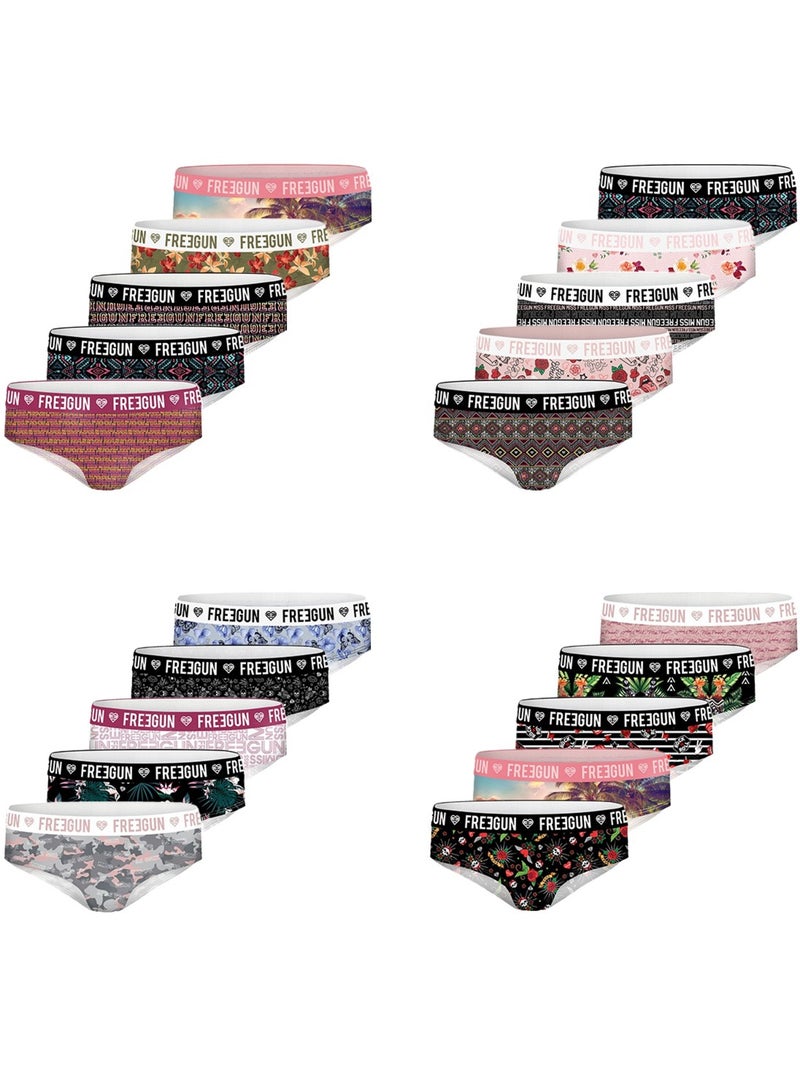 Pack surprise de 5 boxers microfibre fille freegun Rose - Kiabi
