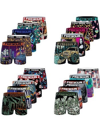 Pack surprise de 5 boxers microfibre homme freegun