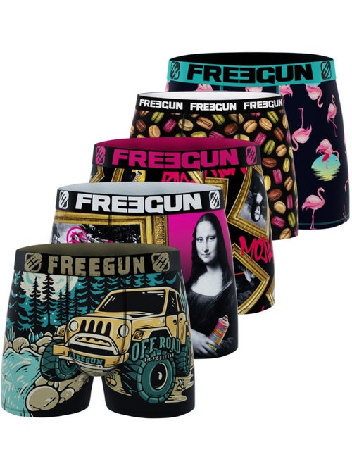 Pack surprise de 5 boxers microfibre homme freegun - Kiabi Pack surprise de 5 boxers microfibre homme freegun - Kiabi