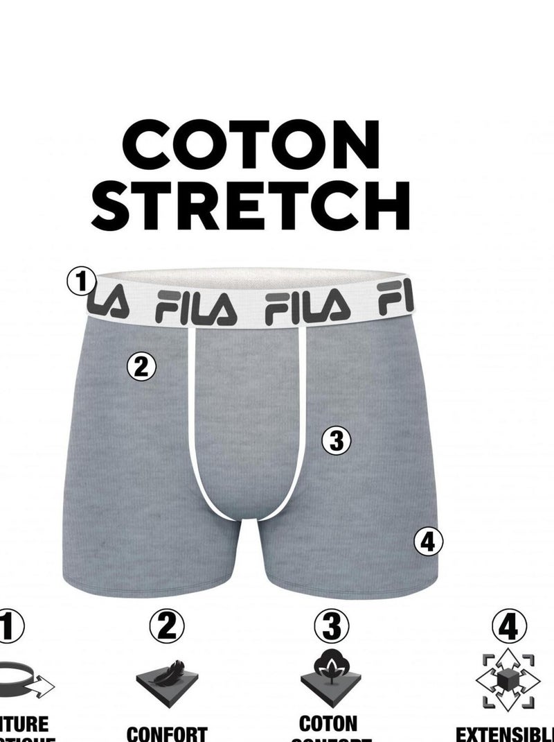 Pack surprise de 6 boxers coton homme fila Noir - Kiabi