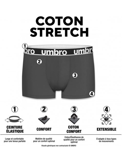 Pack surprise de 6 boxers coton homme umbro - Kiabi Pack surprise de 6 boxers coton homme umbro - Kiabi