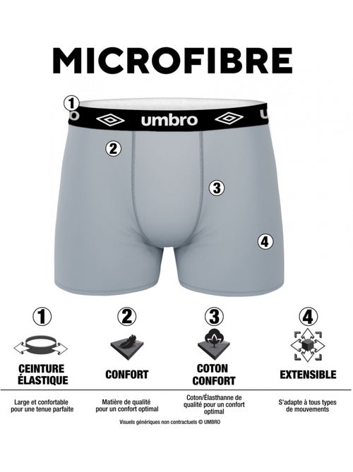 Pack surprise de 6 boxers microfibre homme umbro - Kiabi Pack surprise de 6 boxers microfibre homme umbro - Kiabi