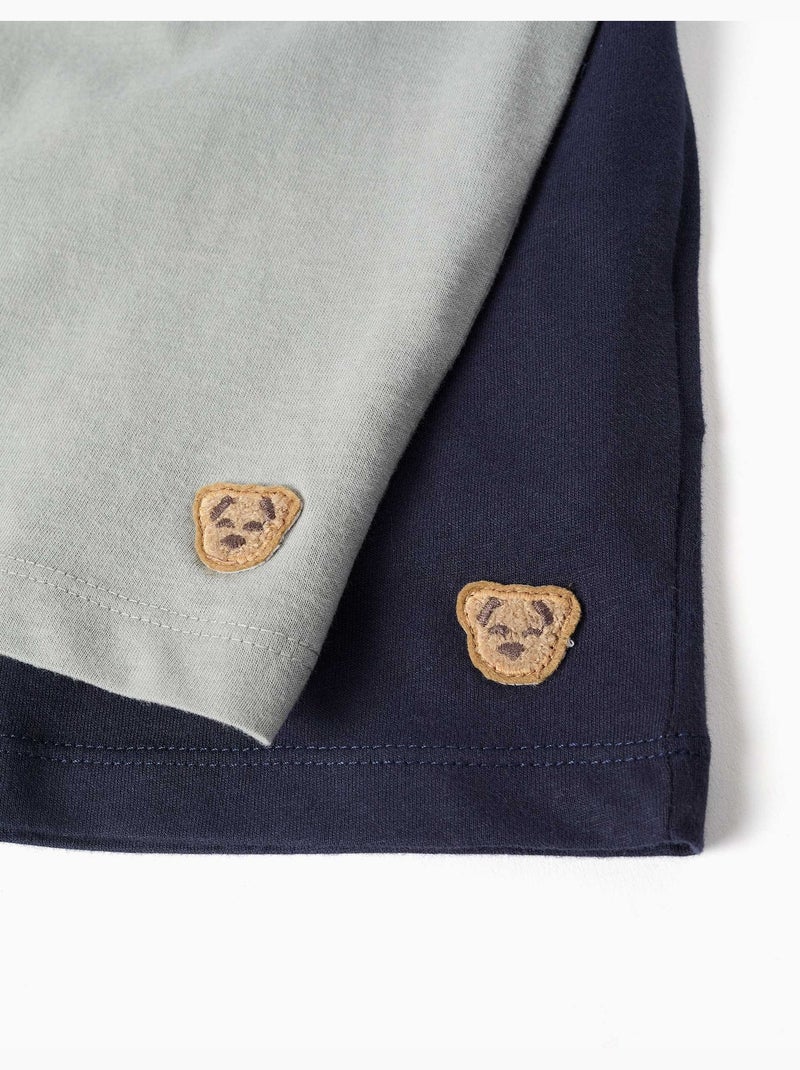 Pack van 2 katoenen pyjama's met korte mouwen met auto-opdruk Multicolor - Kiabi