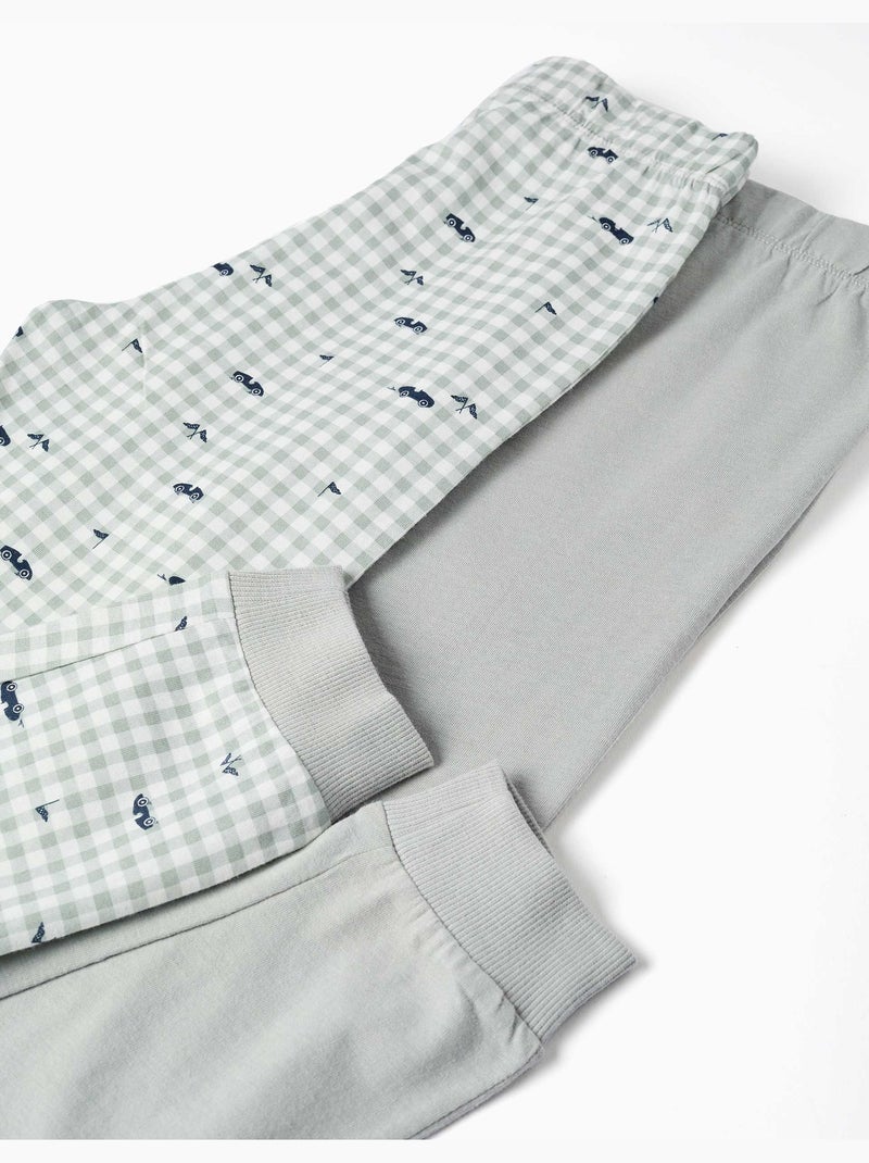 Pack van 2 katoenen pyjama's met korte mouwen met auto-opdruk Multicolor - Kiabi