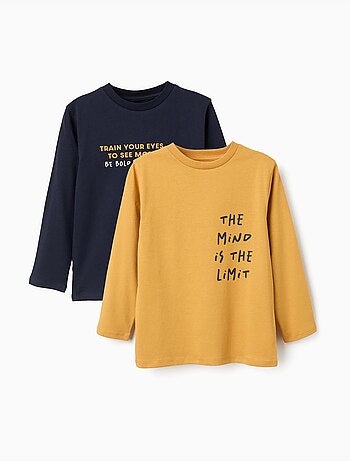 Pack van 2 t-shirts met lange mouwen en prints