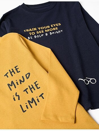 Pack van 2 t-shirts met lange mouwen en prints