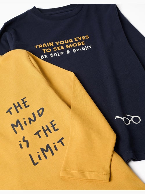 Pack van 2 t-shirts met lange mouwen en prints - Kiabi Pack van 2 t-shirts met lange mouwen en prints - Kiabi