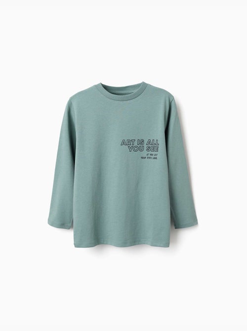 Pack van 2 t-shirts met lange mouwen en prints - Kiabi