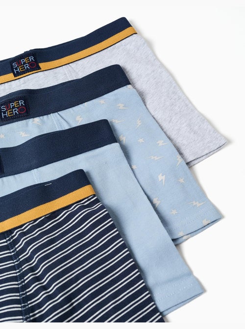 Pack van 4 effen/bedrukte boxershorts - Kiabi