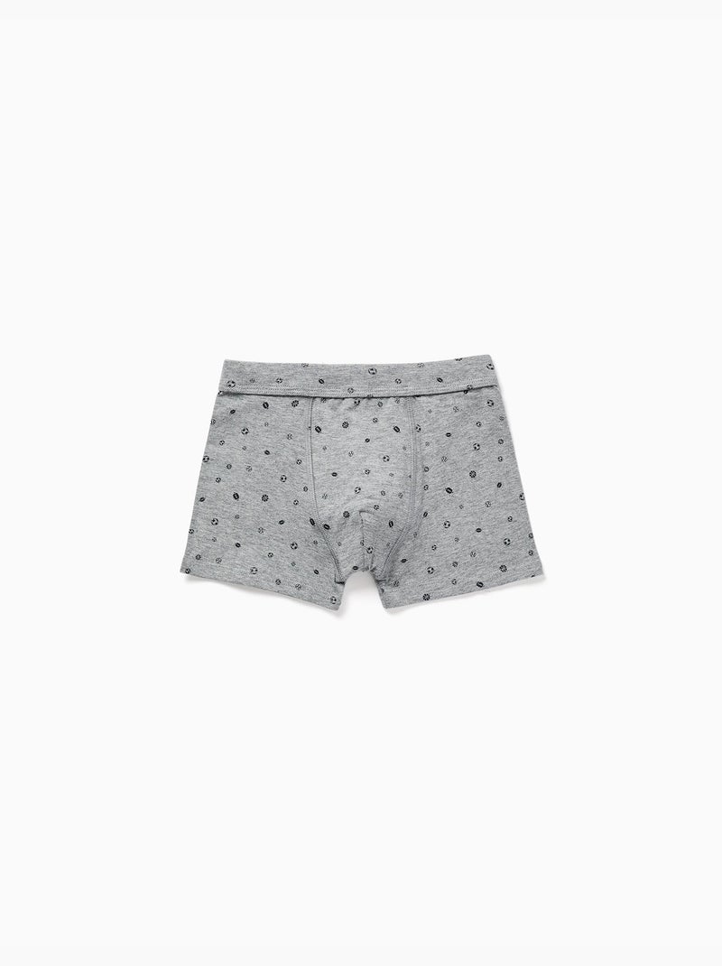 Pack van 4 effen/bedrukte katoenen boxershorts Grijs Wit - Kiabi