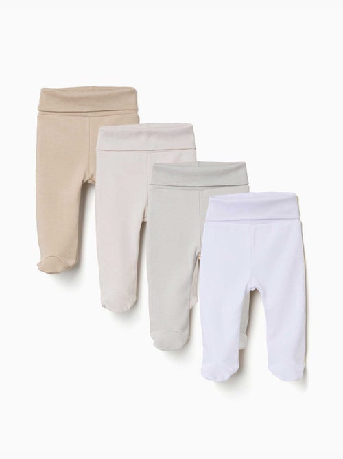 Pack van 4 geborstelde voetbroekjes - Kiabi