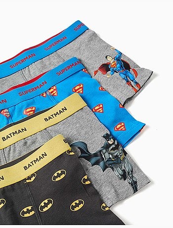 Pack van 4 katoenen boxershorts batman en superman