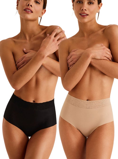 Pack x2 culottes taille haute essential - Kiabi Pack x2 culottes taille haute essential - Kiabi