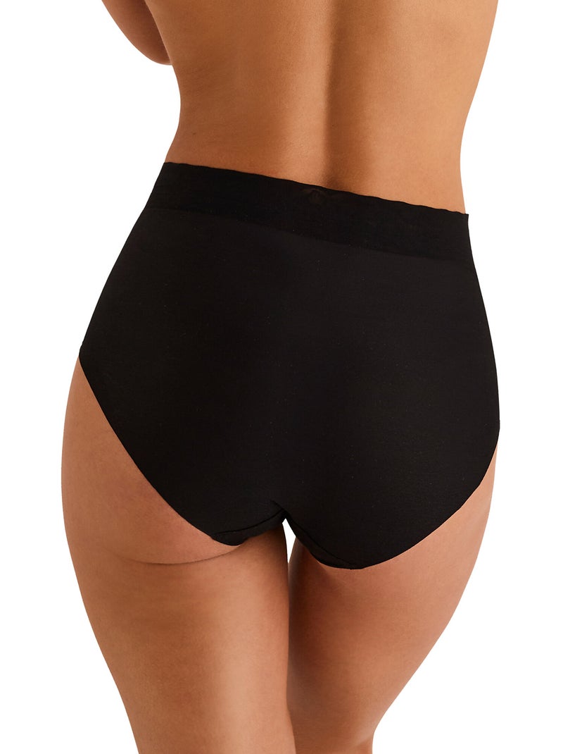 Pack x2 culottes taille haute essential Beige/Noir - Kiabi
