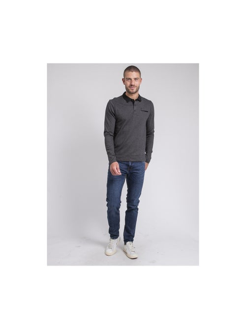 Pagny poloshirt van puur katoen met lange mouwen - Kiabi