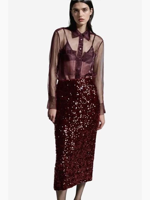 Pailletten midi-rok met split - Kiabi Pailletten midi-rok met split - Kiabi
