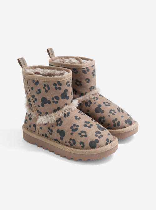 Paire de boots à scratchs motif léopard 'Mickey' 'Disney' - Kiabi Paire de boots à scratchs motif léopard 'Mickey' 'Disney' - Kiabi