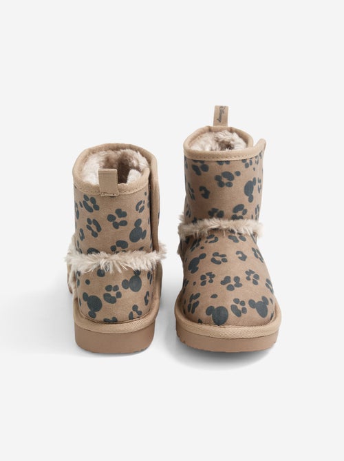 Paire de boots à scratchs motif léopard 'Mickey' 'Disney' - Kiabi Paire de boots à scratchs motif léopard 'Mickey' 'Disney' - Kiabi