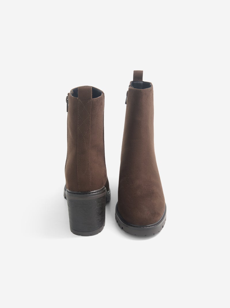 Paire de boots à talon Marron - Kiabi
