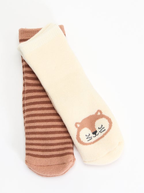 Paire de chaussettes fantaisie anti-dérapantes - Kiabi