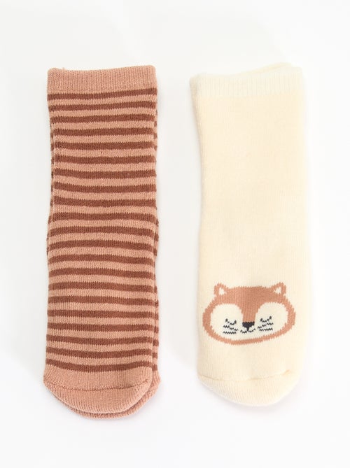 Paire de chaussettes fantaisie anti-dérapantes - Kiabi