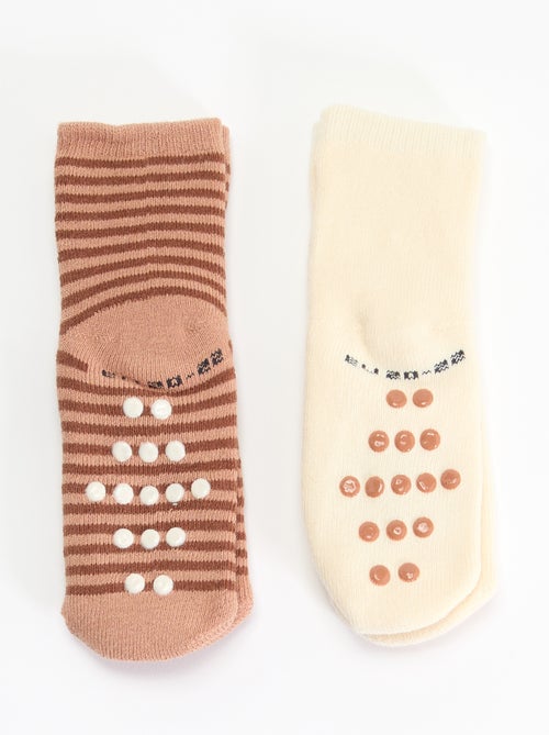 Paire de chaussettes fantaisie anti-dérapantes - Kiabi