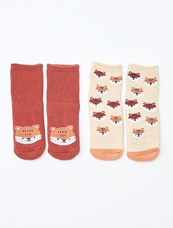 Paire de chaussettes fantaisie anti-dérapantes