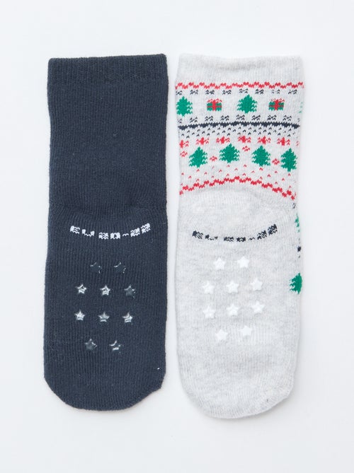 Paire de chaussettes fantaisie anti-dérapantes - Kiabi