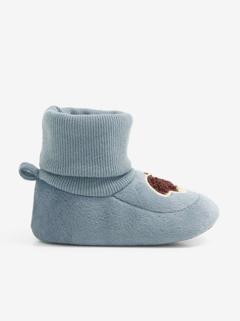 Paire de chaussons avec chaussette montante Bleu - Kiabi