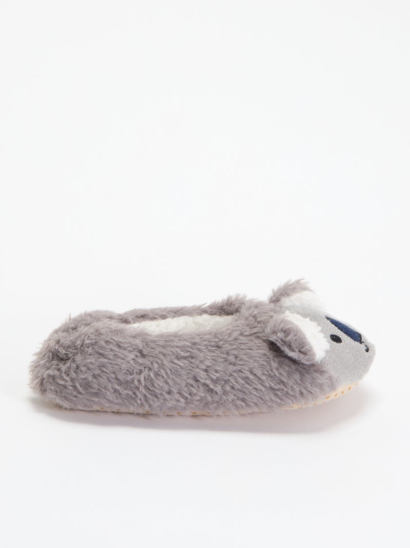 Paire de chaussons 'Koala' Gris - Kiabi