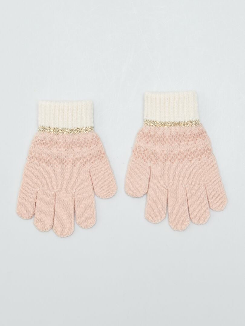 Paire De Gants Jacquard Fantaisie Rose Kiabi 6 00