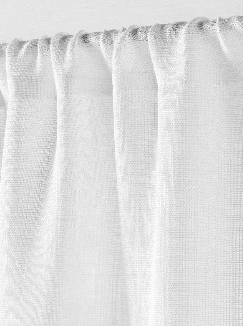 Paire de Grands Rideaux  - Effet Lin Blanc - Kiabi