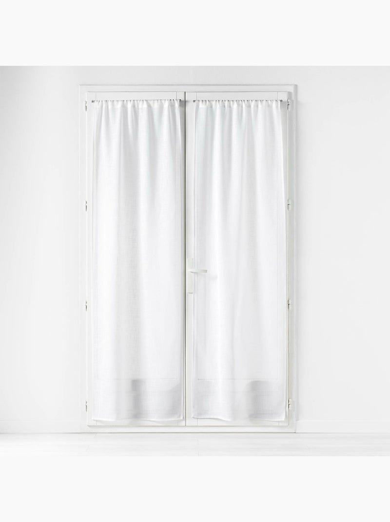 Paire de Grands Rideaux  - Effet Lin Blanc - Kiabi