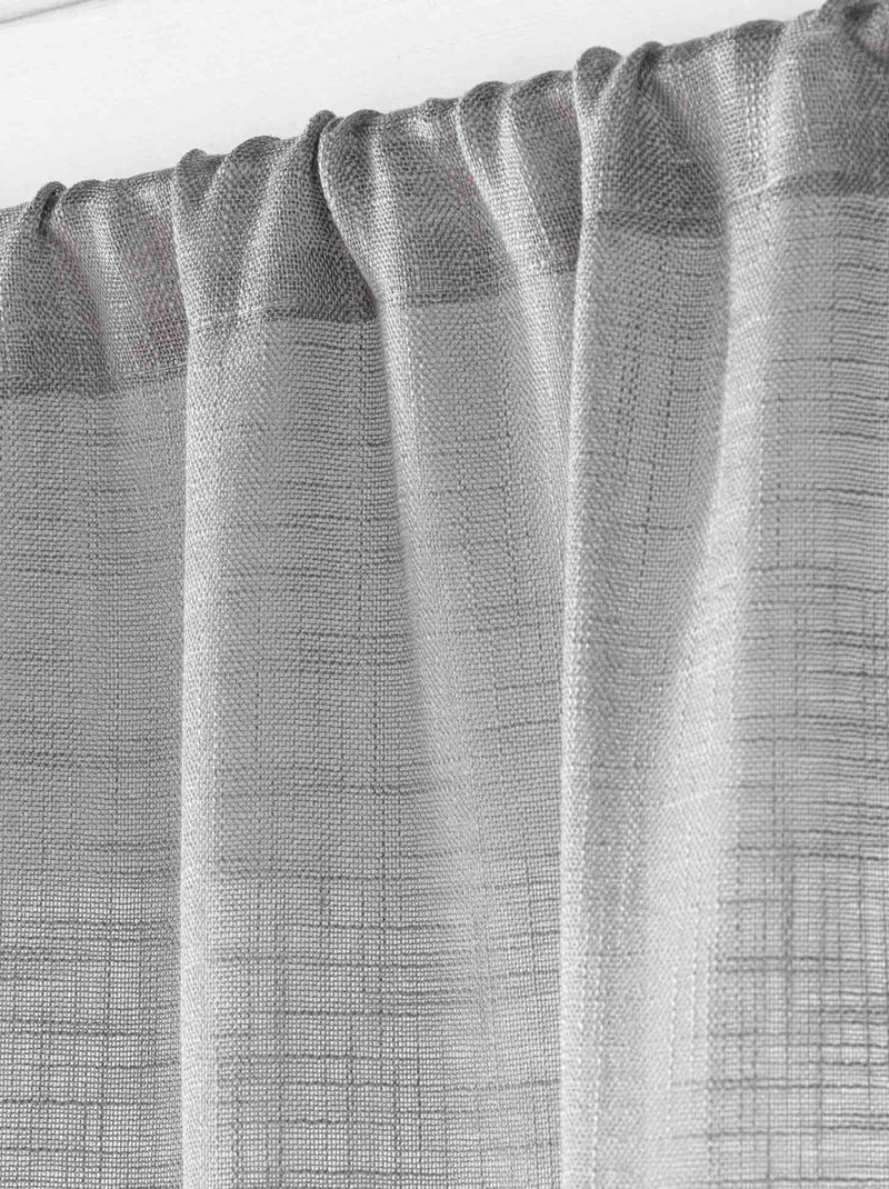 Paire de Grands Rideaux  - Effet Lin Gris - Kiabi