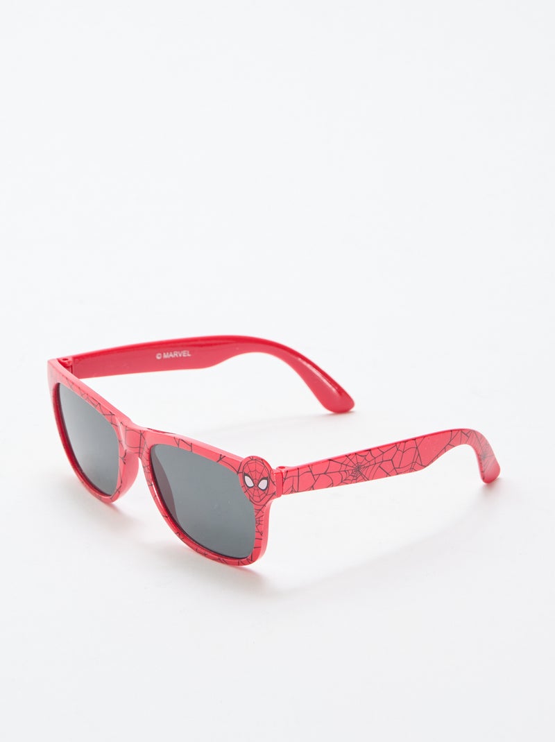 Paire de lunettes de soleil 'Marvel' 'Spiderman' animée + pochette Rouge - Kiabi