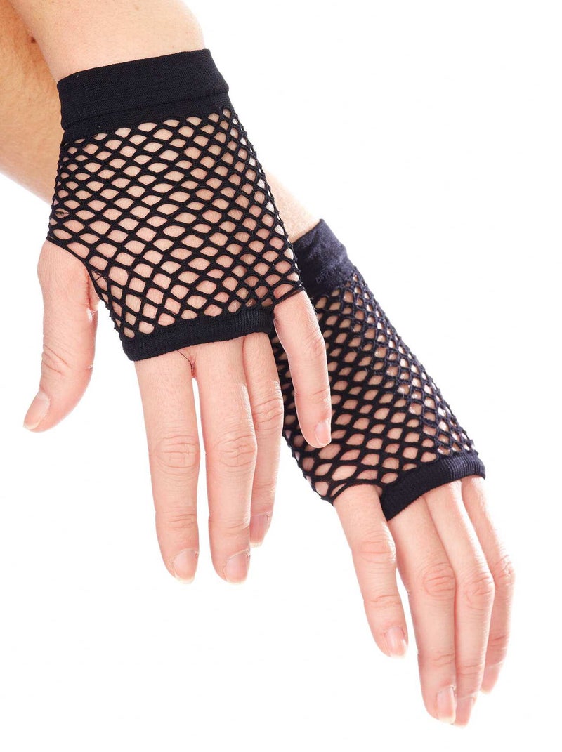 Paire de mitaines résille noir - Kiabi
