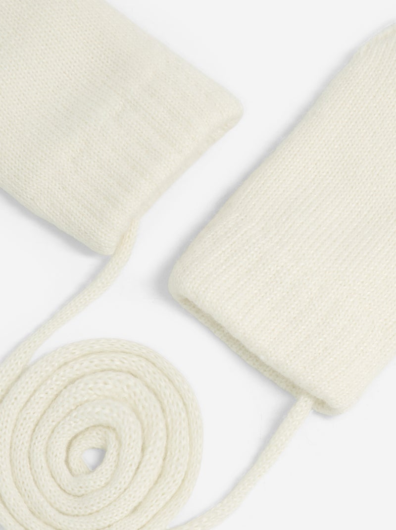 Paire de moufles avec lien Beige - Kiabi