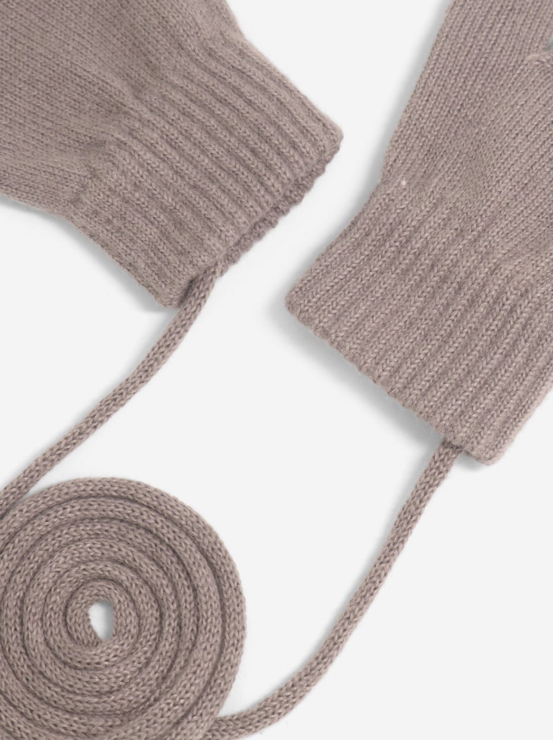 Paire de moufles avec lien Beige - Kiabi