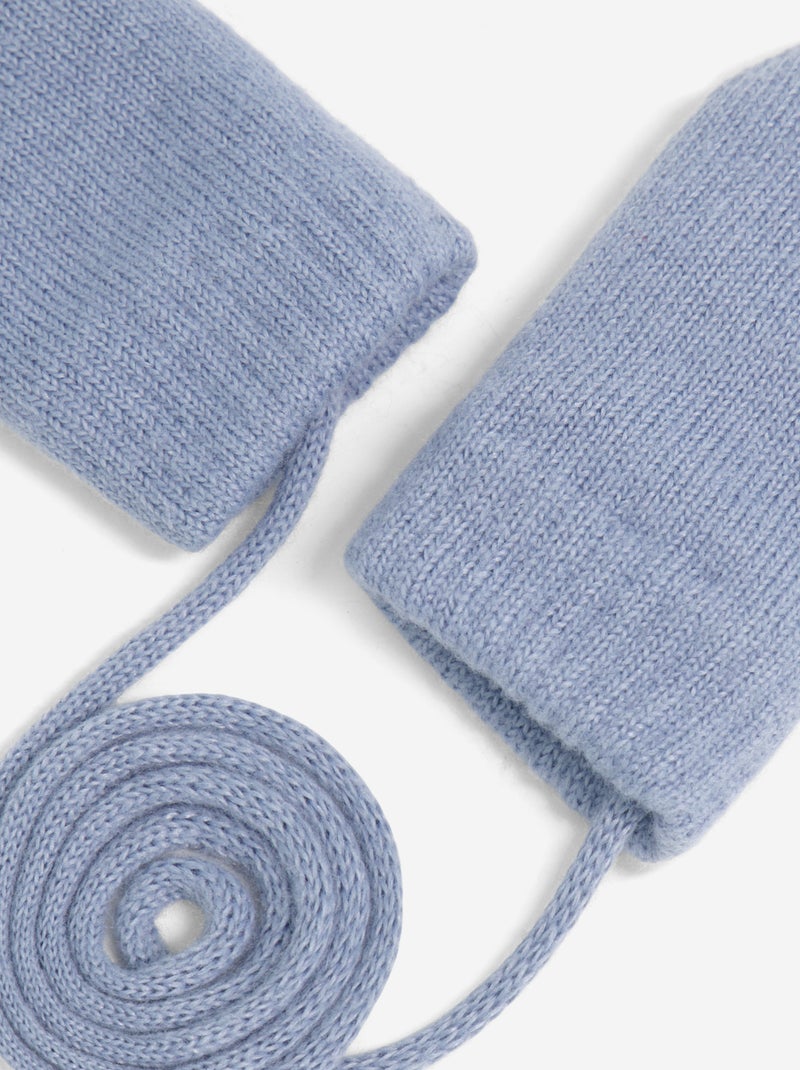Paire de moufles avec lien Bleu - Kiabi
