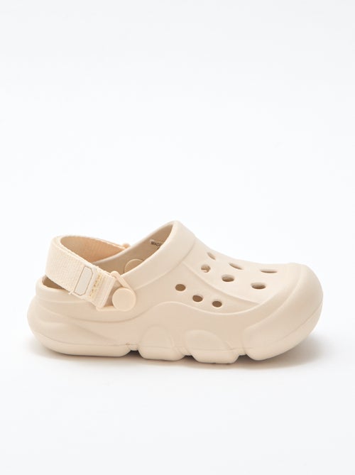 Paire de mules de plage fermées unie - Kiabi